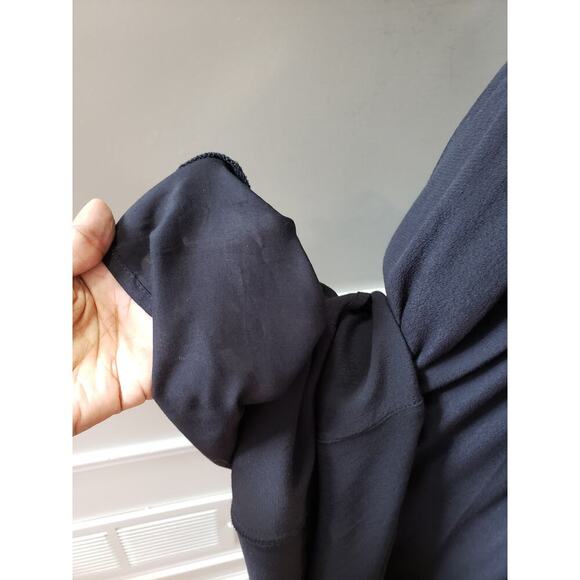 Anthropologie Maeve Black Noir Dress XS White Black Polyester Asymmetrical Hem - Picture 12 of 13